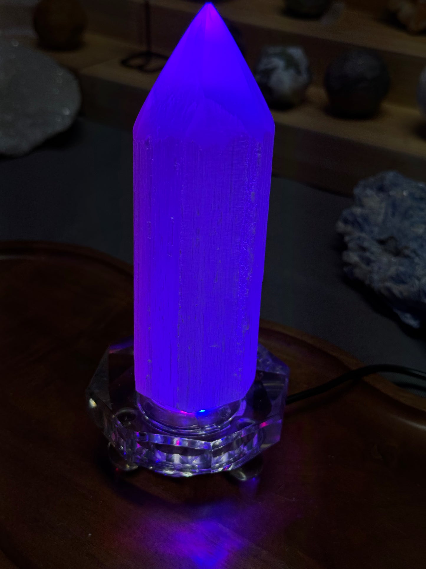 USB LED Crystal Display Light Base